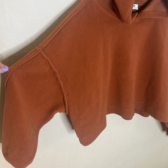 Double Zero Sherpa Fleece Hoodie Baked Clay Long Sleeves Womens Slash Size M/L - Picture 5 of 10